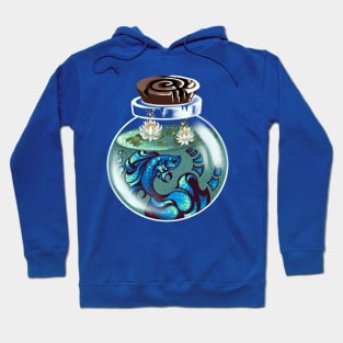 Blue Beta Fish in a Potion Bottle Hoodie